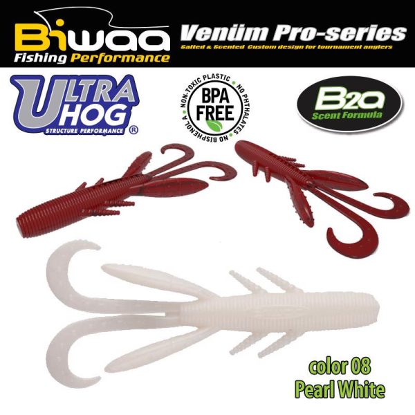 Biwaa Ultra Hog 10cm 08 Pearl White Rubber Lure 8pcs