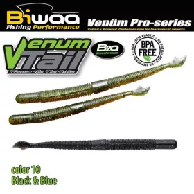 Biwaa Venum Tail 10cm 10 Black & Blue Soft Lure 10pcs