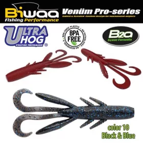 Biwaa Ultra Hog 10cm 10 Black & Blue Soft Lure 8pcs