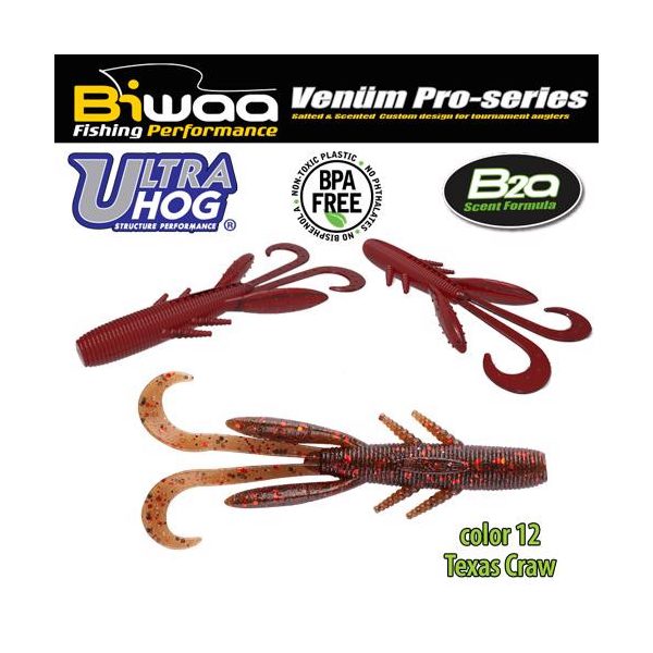 Biwaa Ultra Hog 10cm 12 Texas Craw Rubber Lure 8db
