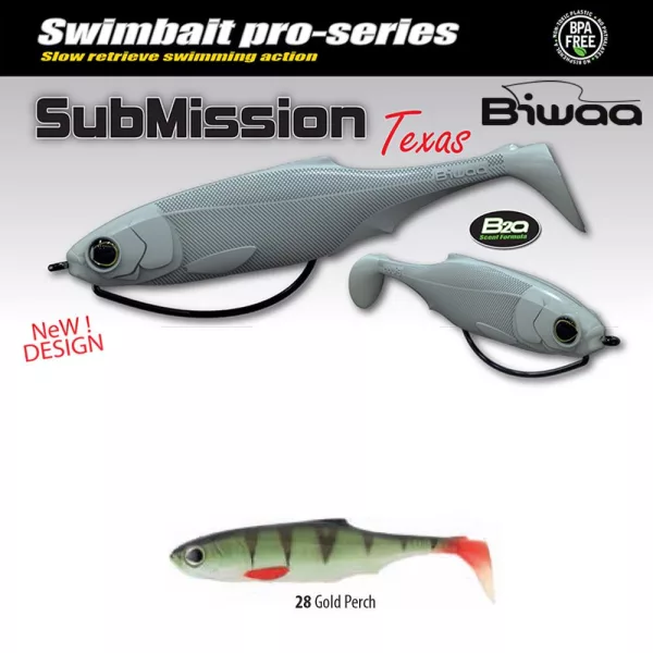 Biwaa Submission 10cm 28 Gold Perch Soft Lure 4pcs