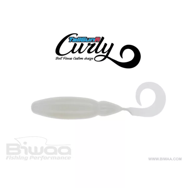 Biwaa Tailgunr Curly 6.3cm 008 Pearl White Soft Lure 8pcs