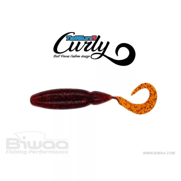 Biwaa Tailgunr Curly 9cm 012 Bloodworm Texas Craw Soft Bait 7pcs