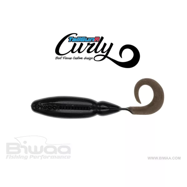 Biwaa Tailgunr Curly 9cm 110 UV Black Soft Lure 7pc