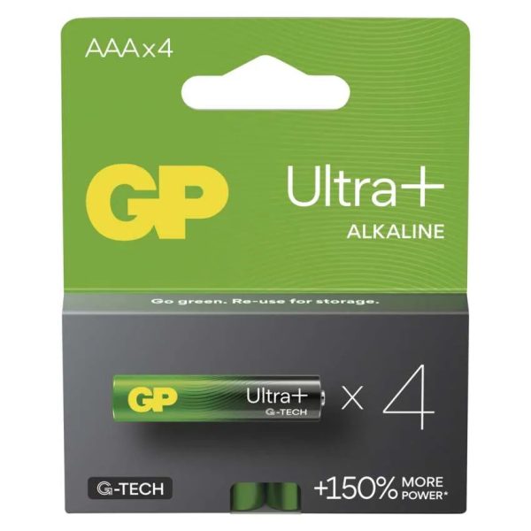 GP Alkaline Battery Ultra Plus AAA 1.5V 4pcs/blister