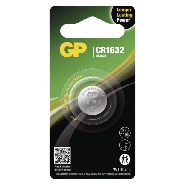 GP Lithium Coin Cell CR1632 1pc/blister