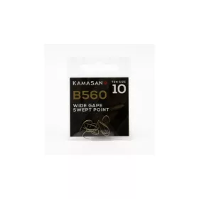   Kamasan B560 Wide Gape Swept Point 18 Spaded, Barbed Hook 10pcs