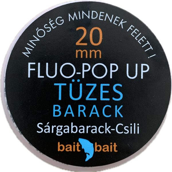BaitBait Tüzes Peach Fluo Pop Up Bojli 20mm 50gr