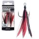 BKK Feathered Spear-21 SS 2 Ears, Bearded Red-Black Trident Hook 3db