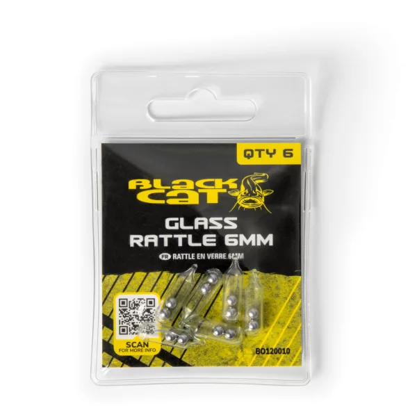 Black Cat Glass Rattle 6mm Rattle for Lures 6pcs
