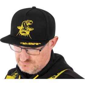 Black Cat Flat Peak Cap Black Baseball Cap