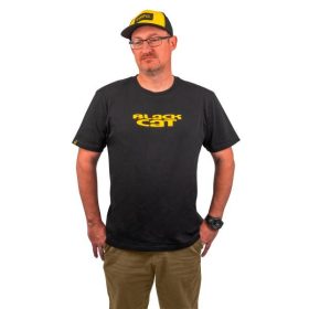 Black Cat Logo Black T-Shirt T-Shirt L