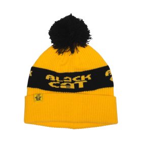 Black Cat Yellow Bobble Hat