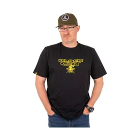 Black Cat Distressed Logo Black Tee Shirt 3XL