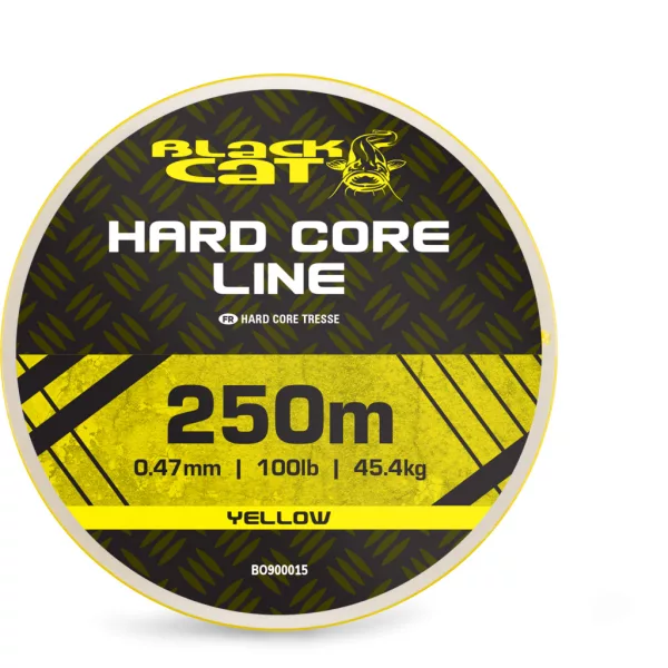 Black Cat BC Hard Core Line Yellow 0.47mm 250m Braided Main Line
