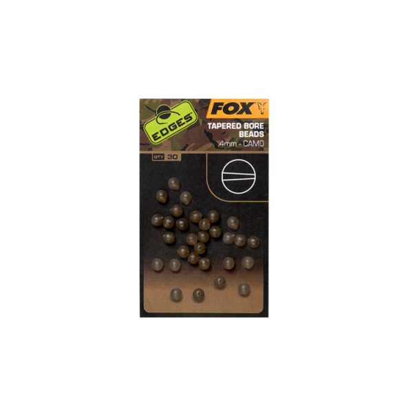 Fox EDGES™ Camo Tapered Bore Bead - 4mm Camo Tapered Bore Beads 4mm x30