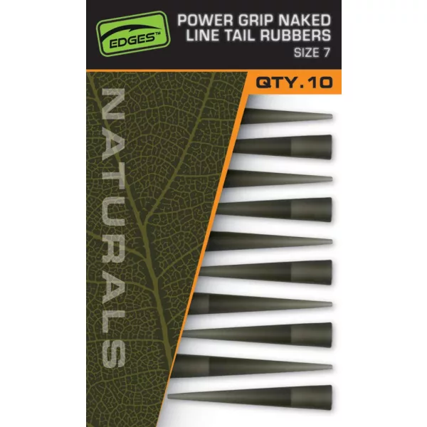 Fox Edges Naturals Power Grip Naked Line Tail Rubbers 7 Sleeve