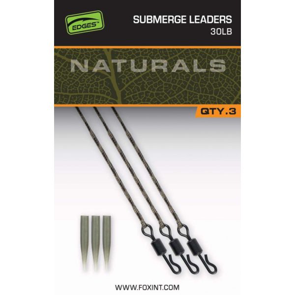Naturals Submerged Leaders 30lb x 3
