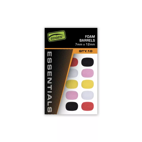 Fox Foam Barrels 7x12mm Barrel Shaped Foam in Mixed Colors 10pcs