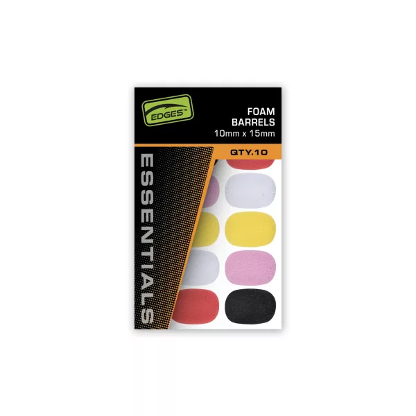 Fox Foam Barrels 10x15mm Barrel Shaped Sponge in Mixed Colors 10db