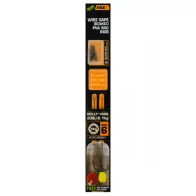   Fox EDGES™ Wide Gape Beaked PVA Bag Rigs 20lb Size 6 Brown & Green Pre-tied Hook