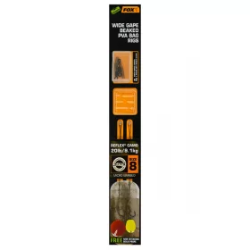   Fox EDGES™ Wide Gape Beaked PVA Bag Rigs 20lb Size 8 Brown & Green Pre-tied Hook