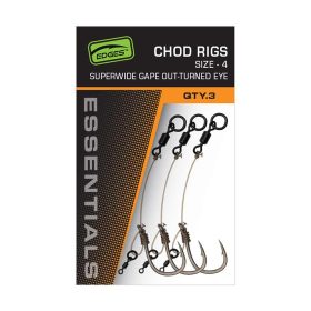 Fox Edges SWGO Chod Rig 4 Eyed, Barbed Pre-tied Hook 3pcs