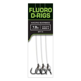   Fox Carp Ready Rigs Fluoro D Rig 6 Eyed, Barbed Pre-tied Hook 3pcs