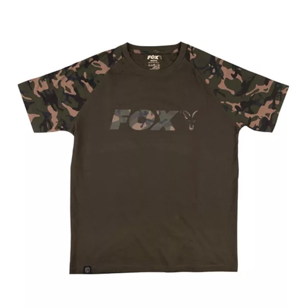 Fox Outline T-Shirt Khaki Camo Shirt L