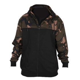   Fox LW Black-Camo Split Zip Hoody Zippered Hooded Sweatshirt S