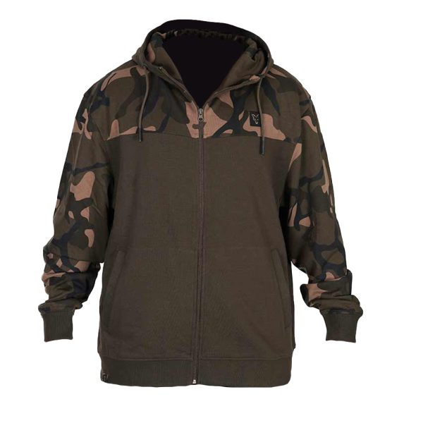 Fox LW Khaki-Camo Split Zip Hoody Zip Hooded Sweatshirt M
