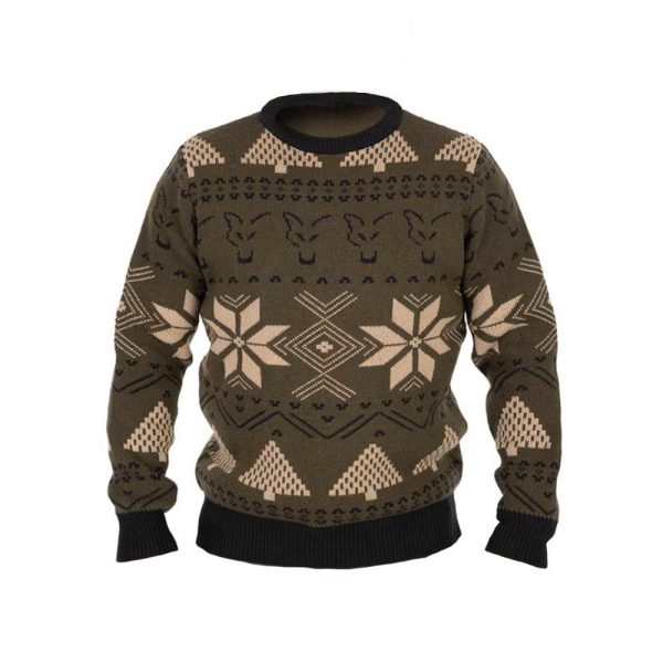 Fox Festive Jumper Knitted Sweater 3XL