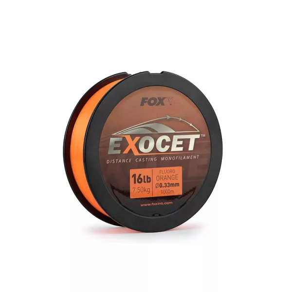 Fox Exocet Fluoro Orange Mono 0.33mm 16lb / 7.5kg (1000m) Monofilament Line