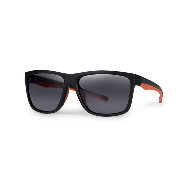 Fox Collection Black Orange Shades Brown Lens Sunglasses