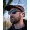 Fox Collection Black Orange Shades Brown Lens Sunglasses