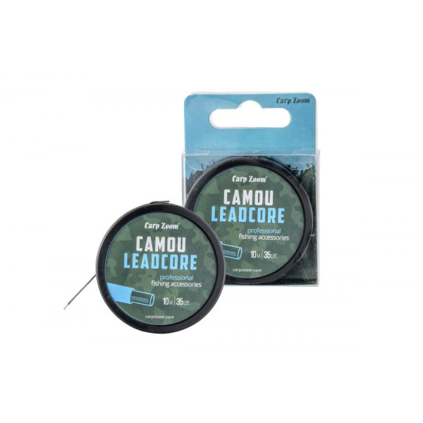 Carp Zoom Camou 10m 35lb Field Pattern Lead Core Braided Leader