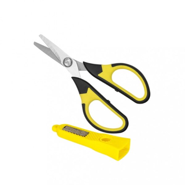 Carp Zoom CZ Multi scissors with sheath and hook sharpener, 13 cm