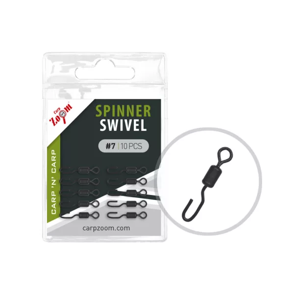 Carp Zoom Spinner Swivel Matt Black #7 Quick Link 10pcs