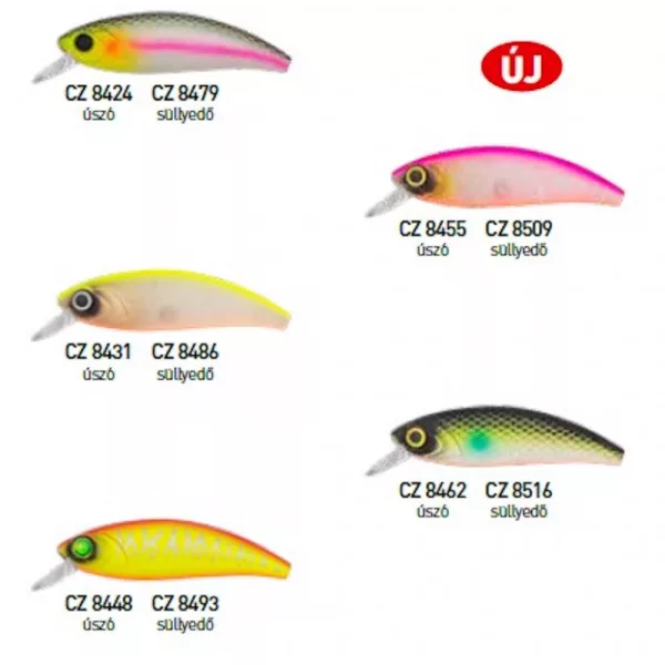 Predator Z Predator-Z Immortal Shad wobbler, 5 cm, 4 g, fluo yellow, white, floating