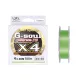 YGK G-soul X4 Upgrade PE - PE0,3(~0,091mm) 150m 4-strand braided, fluo green color Braided line