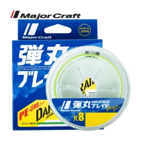   Major Craft Dangan Braid X8 0,06mm 150m Fluo Light Green Fonott Zsinór