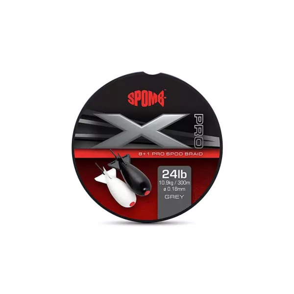 Spomb X Pro Braid Grey Braided Main Line 0.18mm 300m