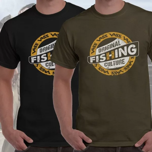 Vass-Tex Fishing Culture Printed Khaki T-Shirt L