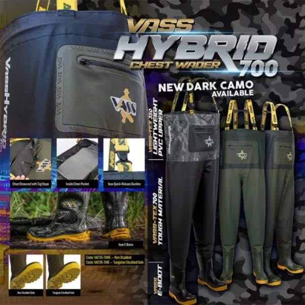 Vass-Tex Hybrid 700 Dark Camo Melles Csizma 43