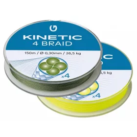 KINETIC 4 Braid 150m 0.08mm/3.3kg Fluo Yellow Braided line