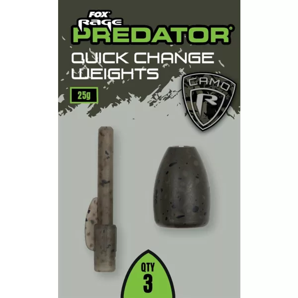 Fox Rage Predator Camo Quick Change Weights Float Weight 25gr 3pcs