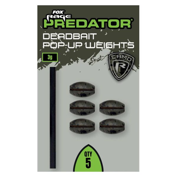 Fox Rage Predator Camo Deadbait Pop-up Weights Pop-up Weights 3gr 5pcs
