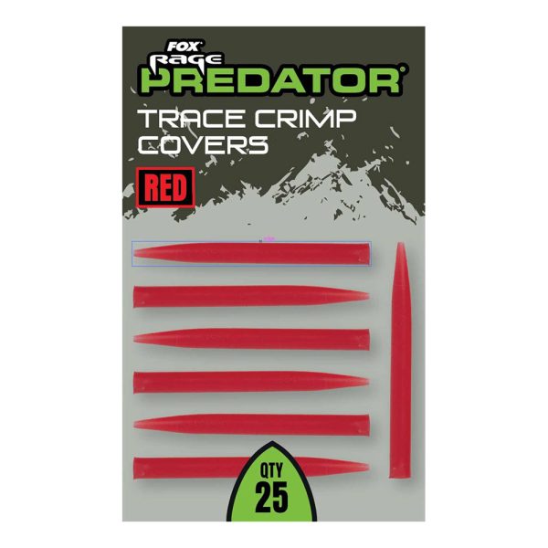 Fox Rage Predator Red Trace Crimp Covers Tapered Rubber Sleeve 25pcs