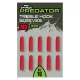 Fox Rage Predator Red Medium Treble Hook Rubber Sleeve 10pcs