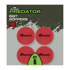 Fox Rage Predator Bait Poppers Large Red Bait Poppers 6pcs